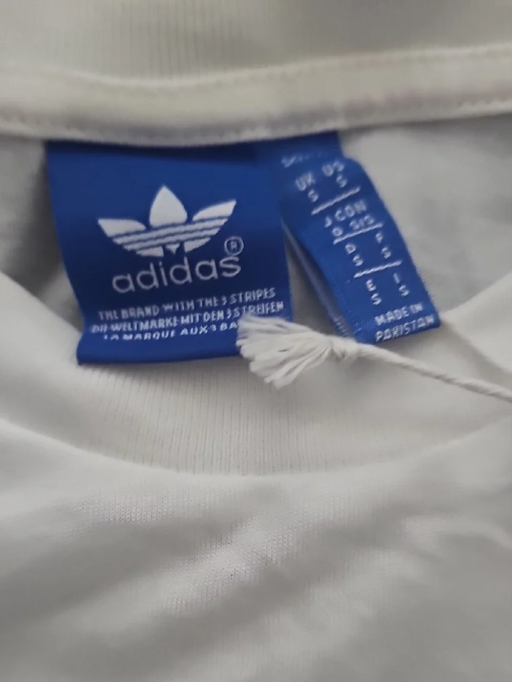adidas White Tee with Black Trefoil Graphic